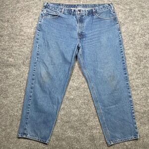 Carhartt B17 DST Relaxed Fit Mens Blue Denim Jeans 44x30 Workwear Cotton Pants